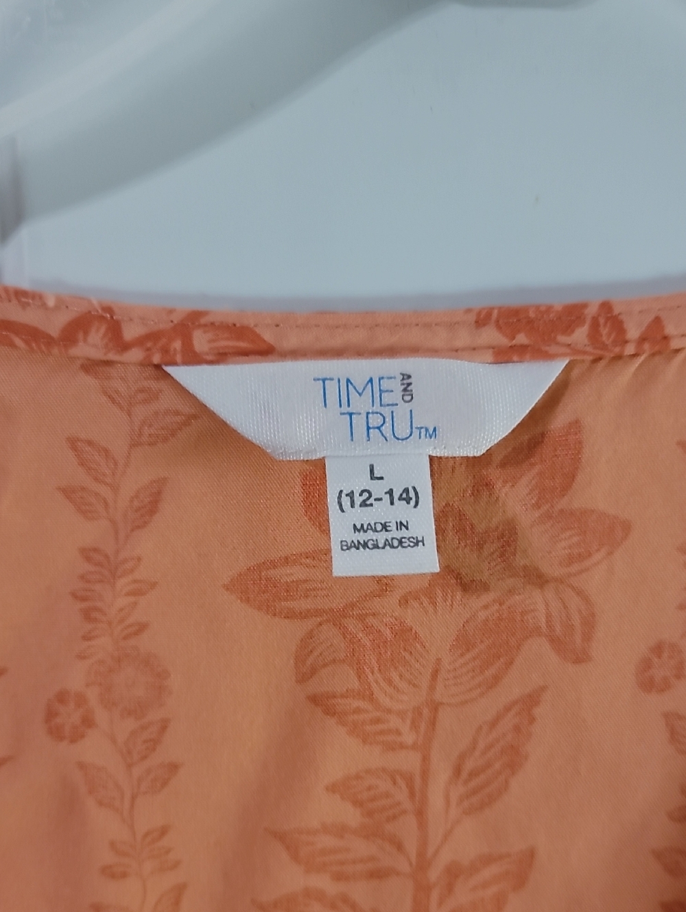 Time and Tru Coral Floral Sleeveless Dress - Picture 5 of 9